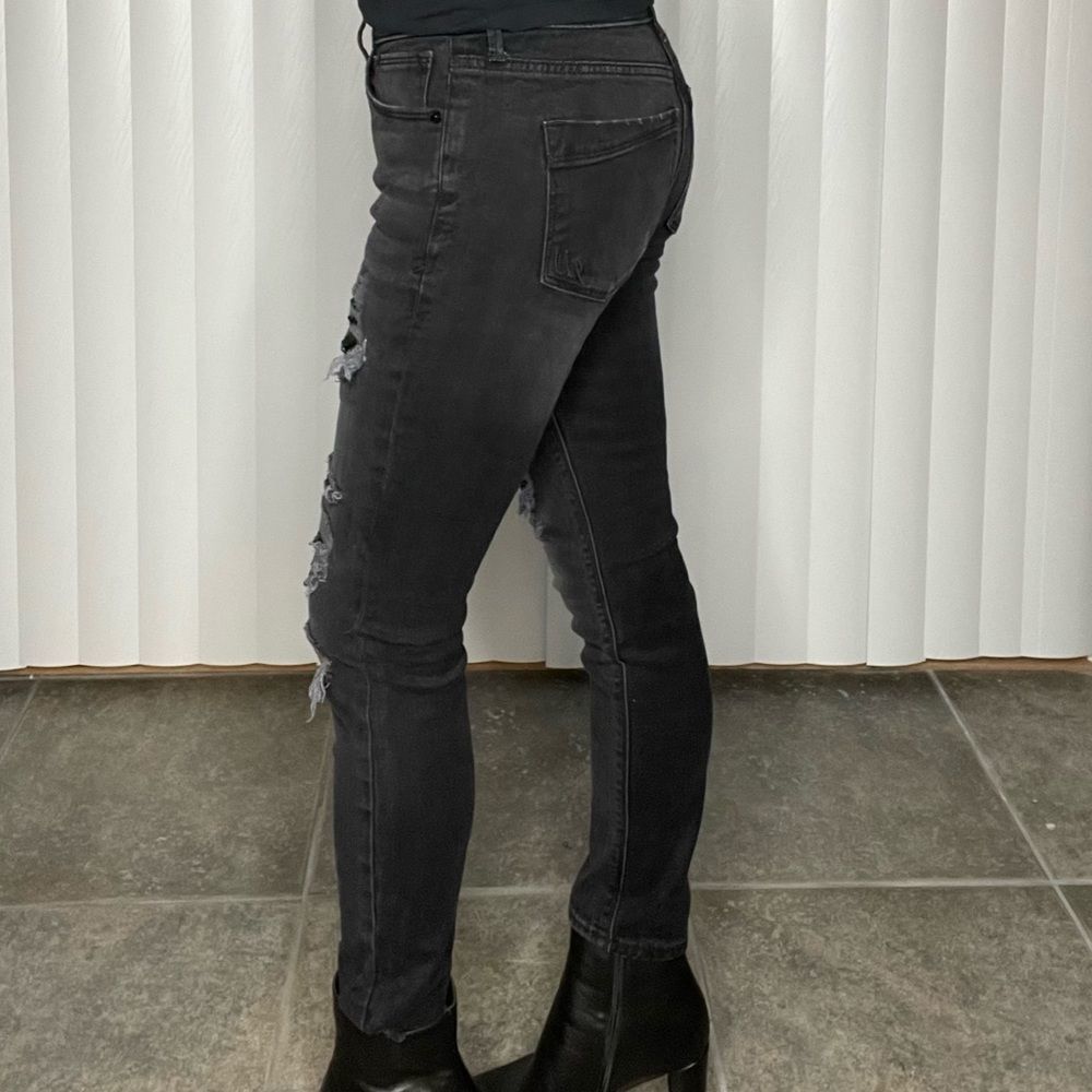 Express black ripped sequin jeans. Size 4 S
